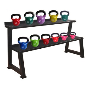Hot Sale Double 2 Layers Gym Kettle Bell Rack Storage Kettlebell Rack