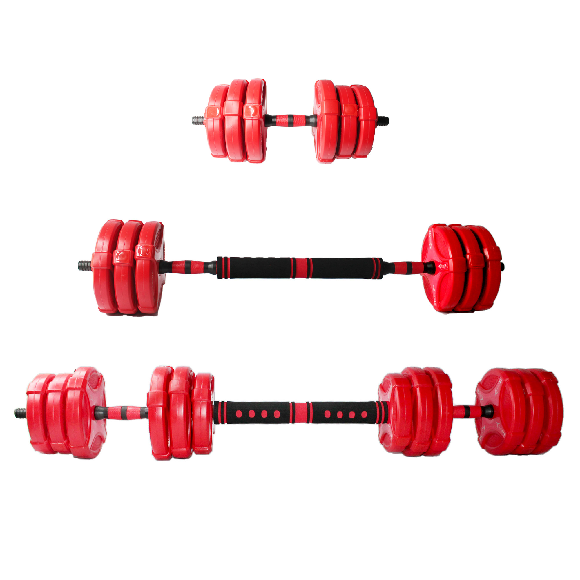 Factory strength training adjustable rubber cement dumbbell barbell set