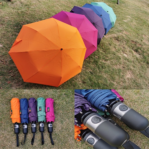Gift Travel Custom Logo Available Windproof Folds Rain Automatic Umbrella