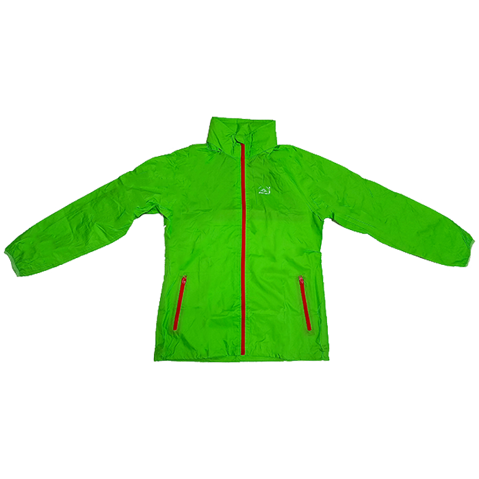 polyester rain jacket with reflective strip and mesh lining