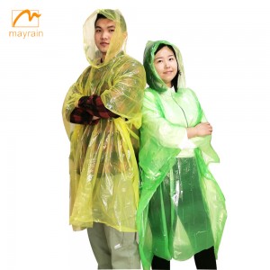 OEM/ODM Factory Xco Disposable Rain Coat - Disposable PE rain Poncho – Mayrain