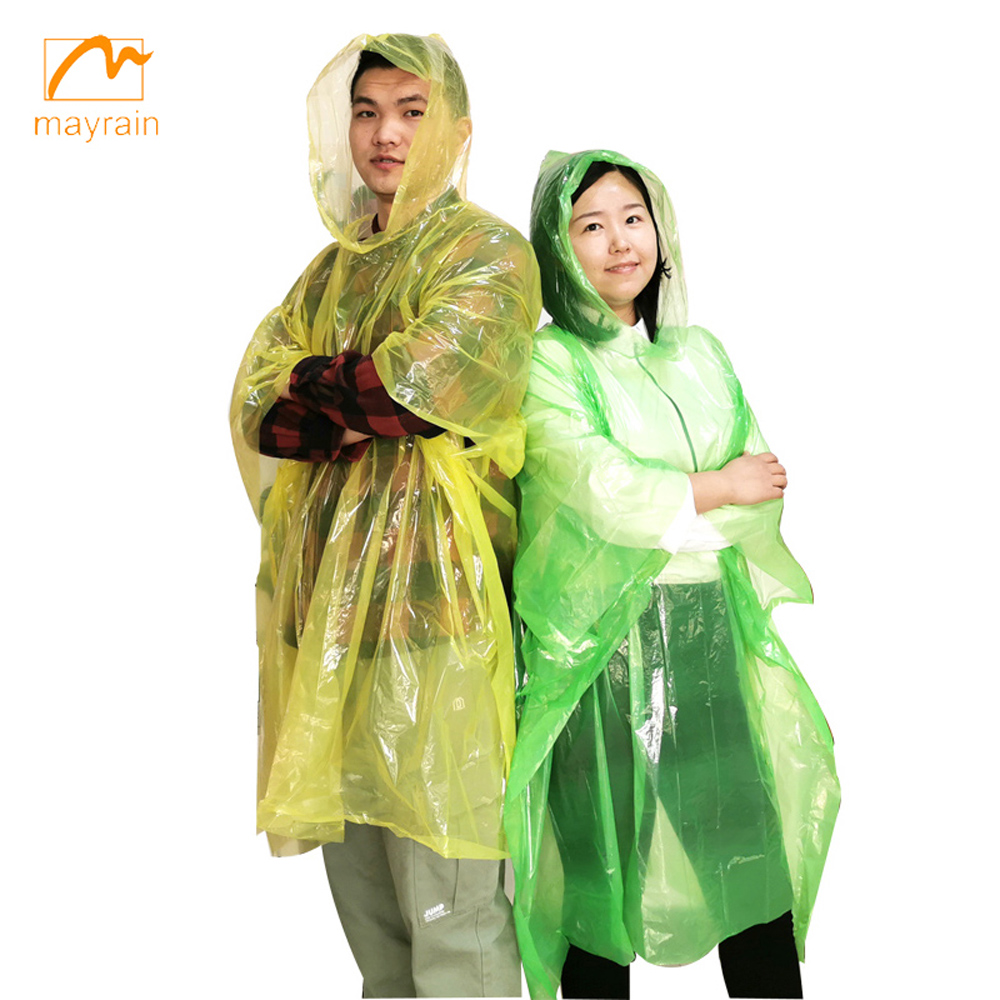 factory Outlets for Rain Coat For Construction - Disposable PE rain Poncho – Mayrain