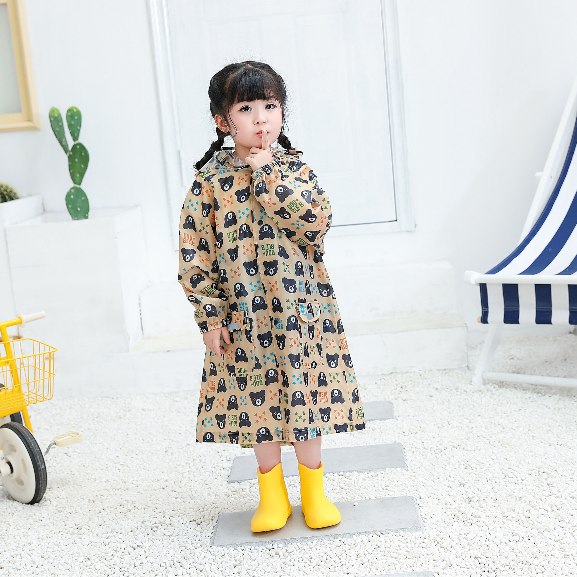 fashionable custom cute waterproof trench children child girls rain coat raincoat rain poncho for kids