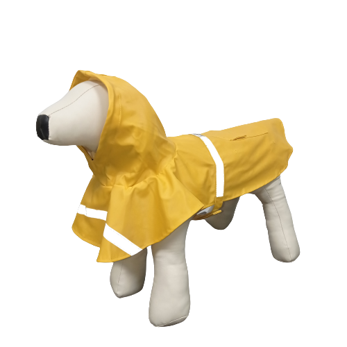 2022 PU Pet Reflective Rain Jacket Leash-able Dog Raincoat dog rain wear