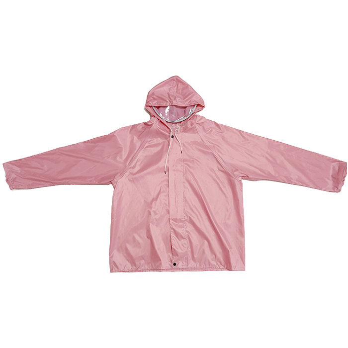 polyester rain jacket with PVC waterproof coating raincoat reflective stripe rain coat for women