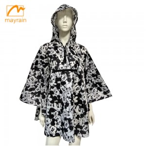 Wholesale Women Rain Jackets - full printing custom cartoon print rain poncho for adult  – Mayrain