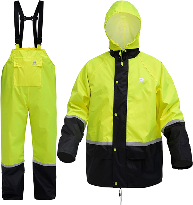 Outdoor Fishing Safe Waterproof suit with reflective strip Jacket Raincoat