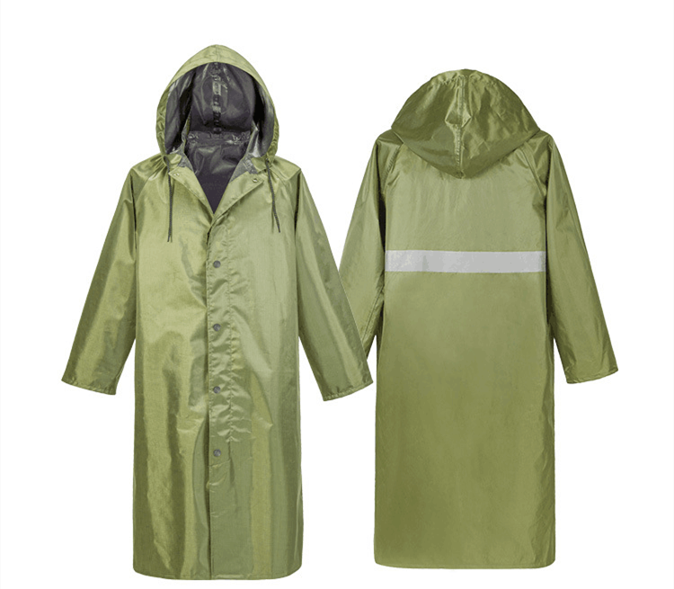 camo printing long raincoat army green rain coat waterproof windproof rain poncho with zipper
