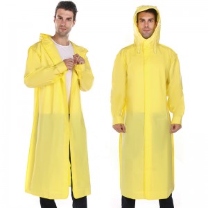 High Quality Rain Coat 3xl Size Mens - Eva adult edge raincoat waterproof coat for men and women fashion outdoor transparent thick black poncho – Mayrain