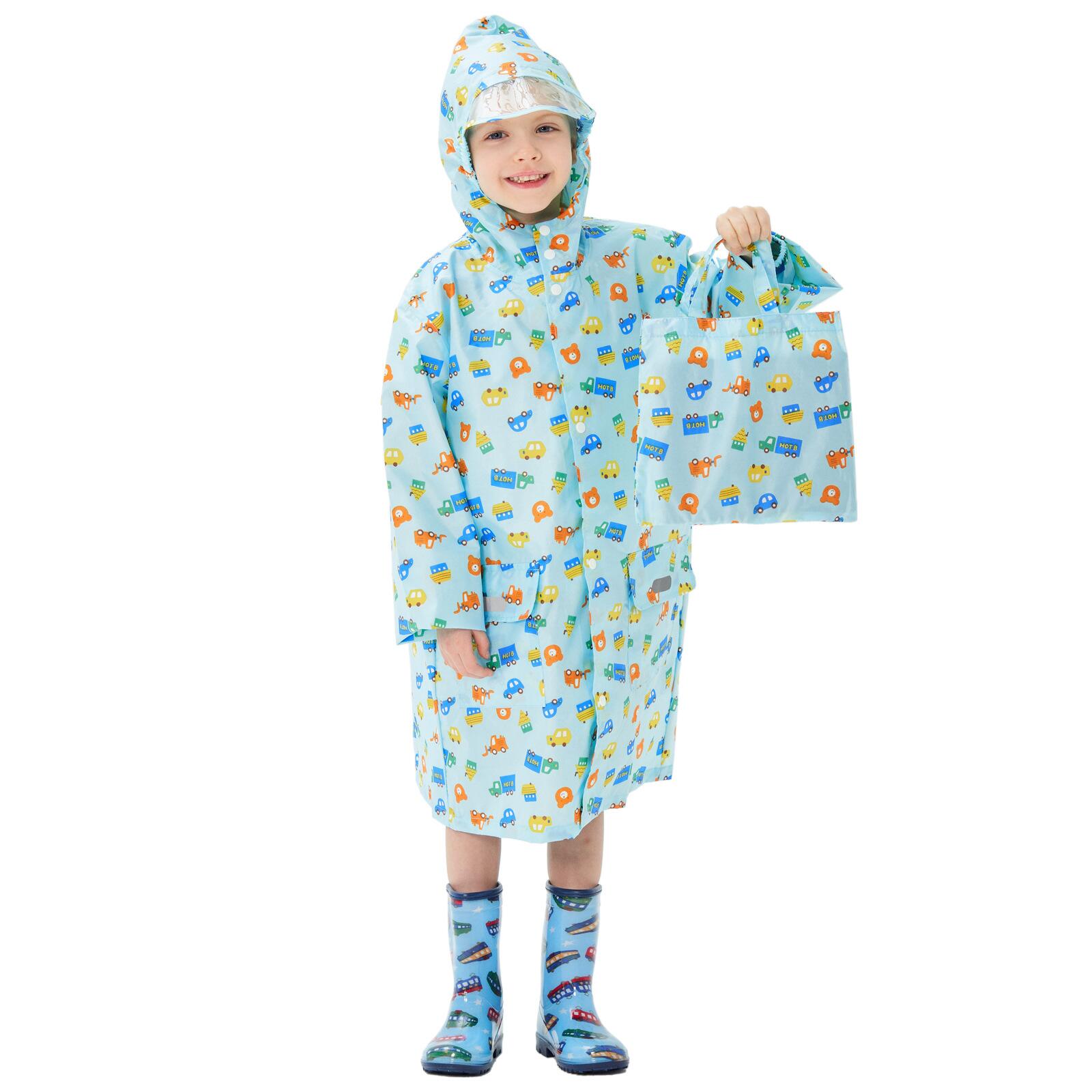 eva raincoat for kids full printing rain poncho eco friendly fabric rain coat
