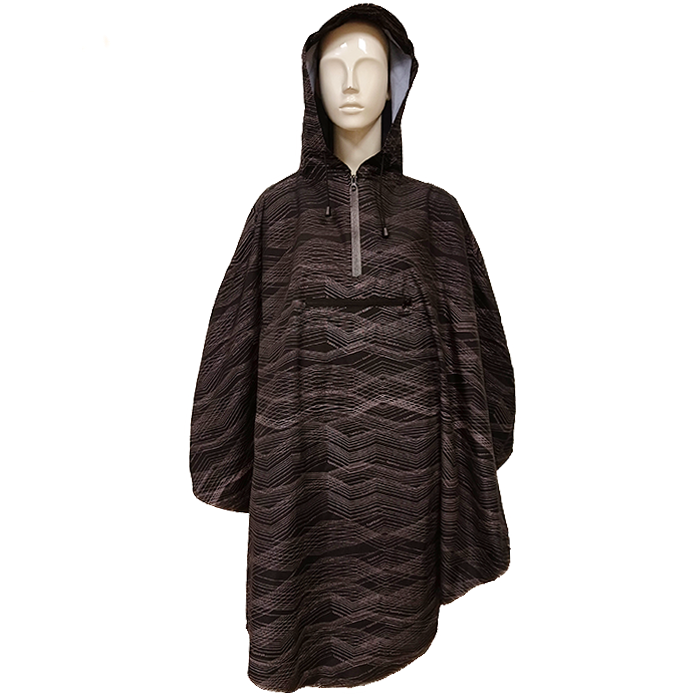 reflective printing fashionable design rain poncho polyester raincoat with hood waterproof rain coat