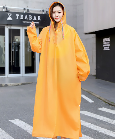 yellow long raincoat waterproof windproof high quality outdoor adult women rain coat