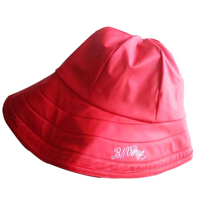 PU rain waterproof fisherman bucket folded hat (1)
