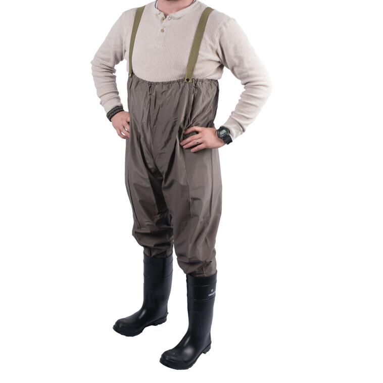 PVC foot finish chest waders