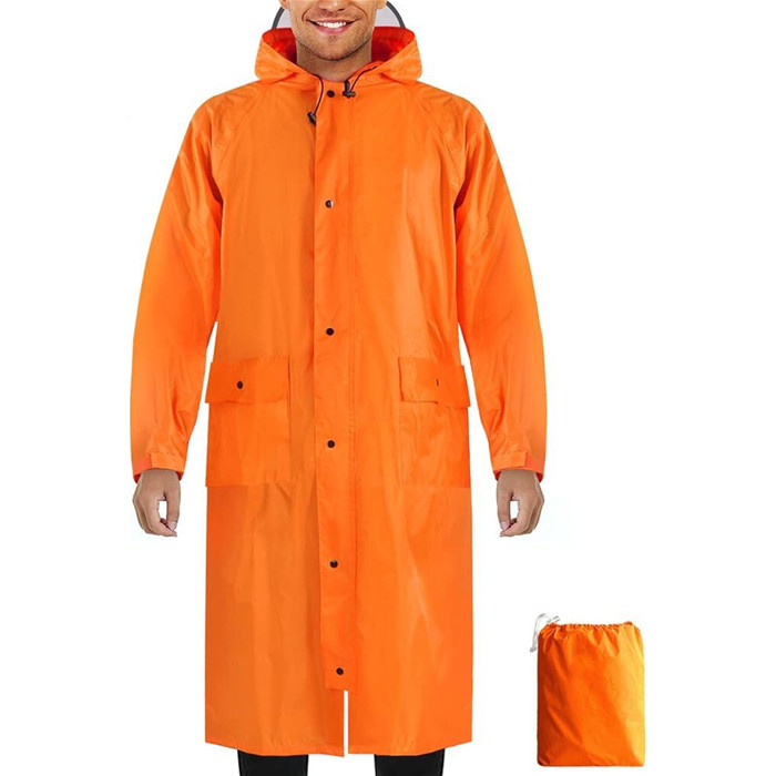 High quality raincoat poncho custom logo printed long reusable PVC EVA waterproof raincoat for adults