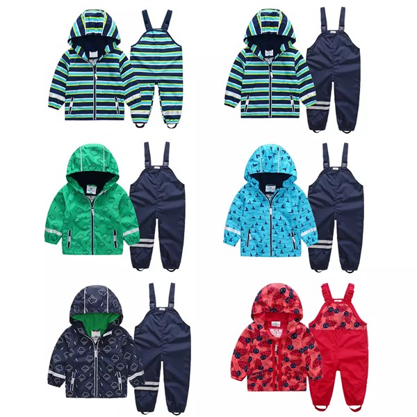 Factory Cheap Hot Customize Kids Rain Coat - Children 100% waterproof PU rainsuit jacket and pants – Mayrain