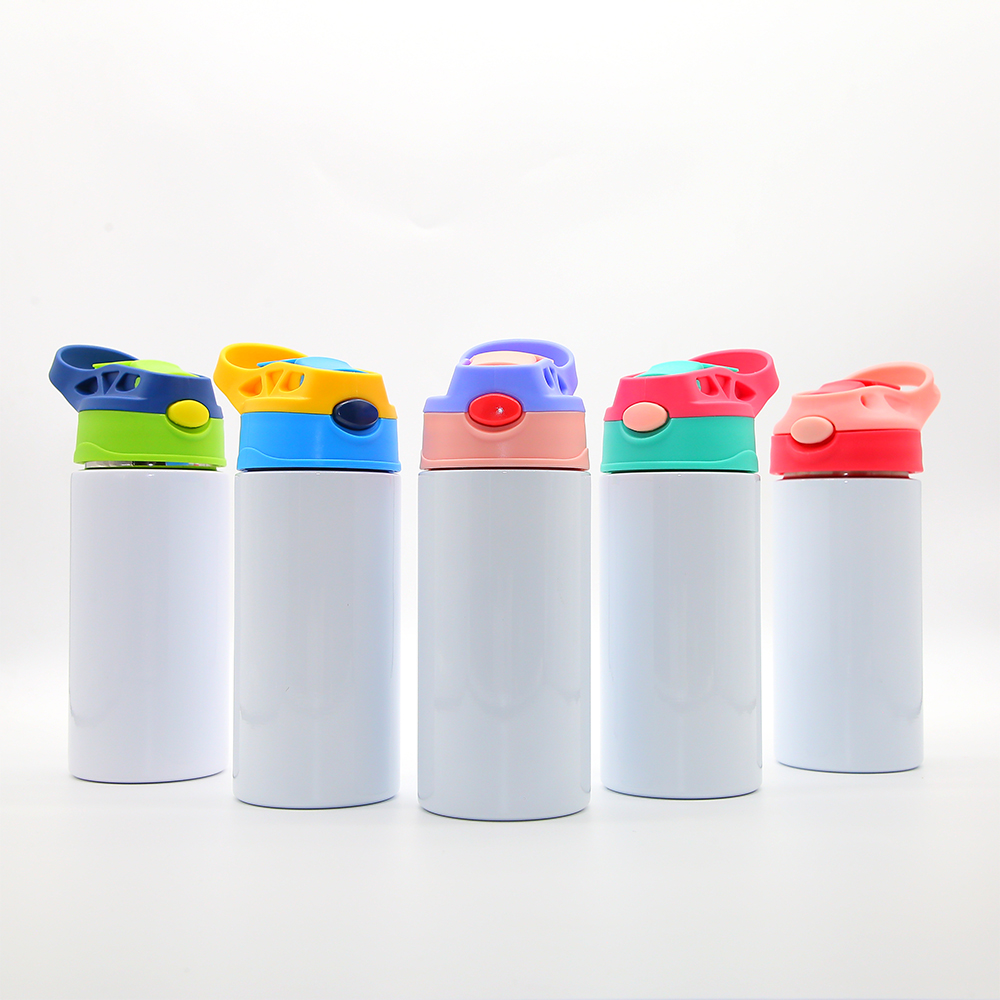 12oz Sublimation kids water bottle with flip top. Featured Image