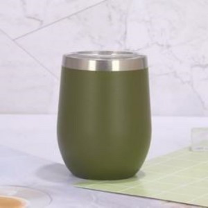 12oz Custom Wine Tumblers Gift Stainless Steel Swig Wine Cup With Seal Lid Travel Mug