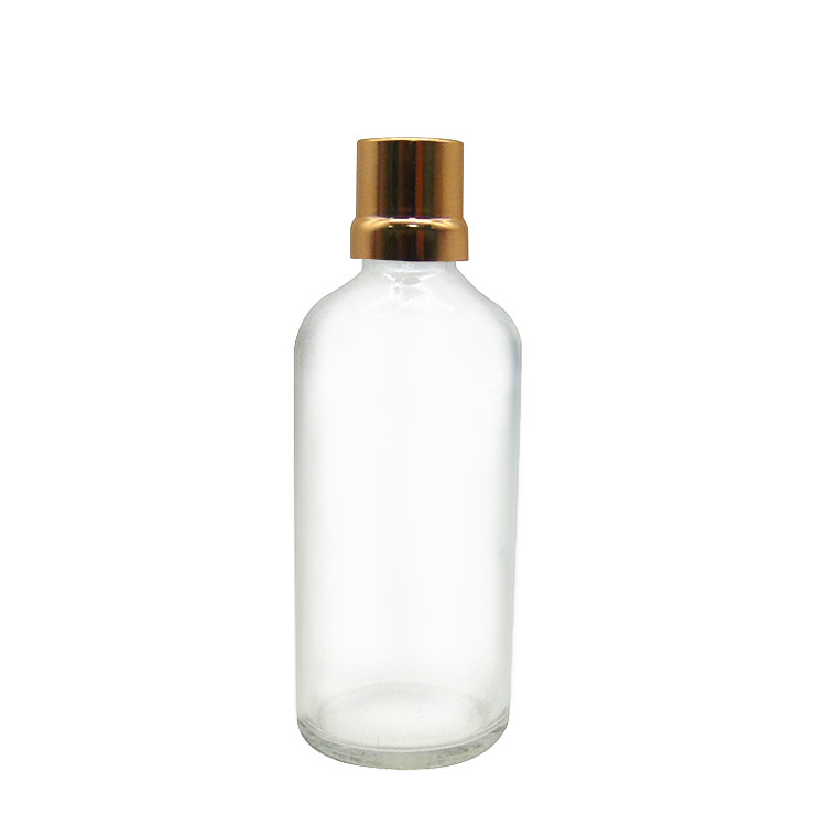MBK 100ml Flint Glass Essential Oil Bottle with Gold Lid Featured Image