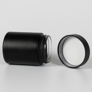 MBK 4OZ Wide Mouth Black Glass Premium Jar with Matte Black Lid