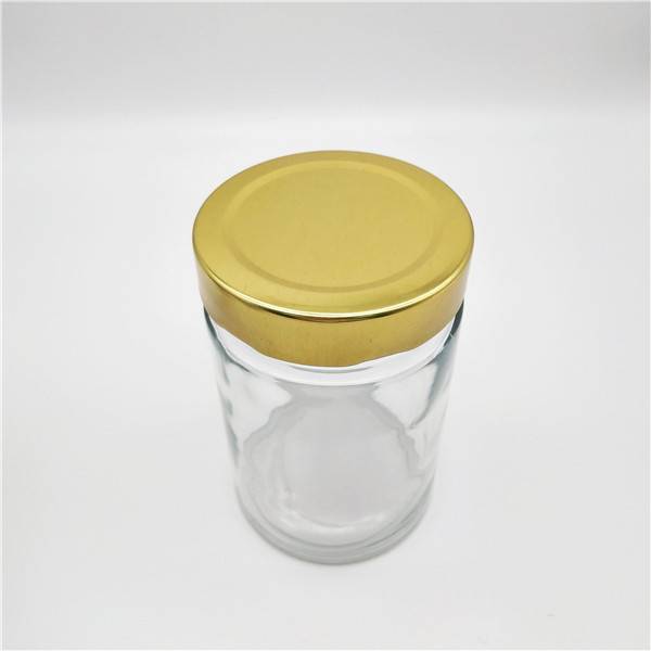 2017 New Style Coconut Jar - 350ML Round Glass Canning Jar Mason Jar with Gold Lid – Menbank