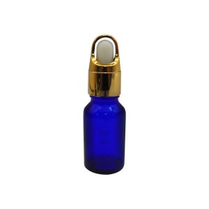 MBK 15ml Blue Small Glass Fancy Oil Bottle with Silver Lid