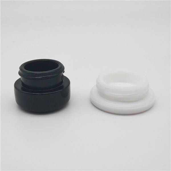 Hot Selling for Crackle Glass Globe - MBK packaging 3ml mini black white glass jar concentrate container – Menbank