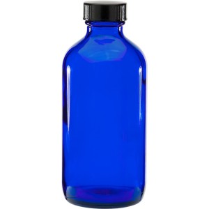 MBK Packaging 8OZ Blue Glass Bottle with Plastic Screw lid