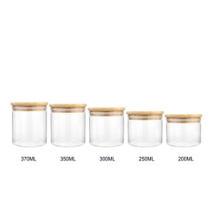 10OZ Premium Glass Stash Jar with POP Top Bamboo Lid