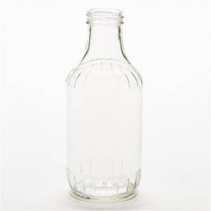 16 oz BBQ clear glass sauce bottle
