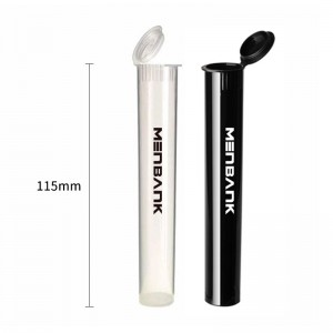 115mm Clear Tech-line Plastic Pre-Roll Tube with Pop Top Lid