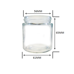 MBK Packaging 4oz clear straight side glass jar with golden alumiumum lid