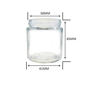 MBK Packaging 4oz clear straight side glass jar with metal lid