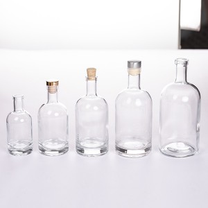 12OZ 375ml Frost Glass Vodka Bottle with Wooden T-Cork