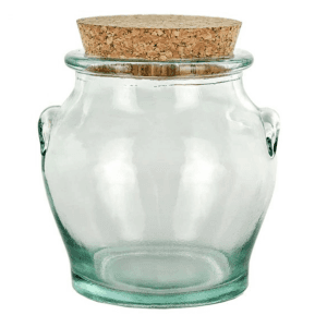 8.5oz recycled honey glass jar with cork