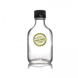 200ml Clear Glass Flask Bottle with Tamper proof Lid