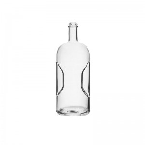 1.75L Screw Top Nordic Pinch Grip Glass Liquor Bottle
