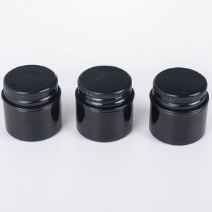 Amber Glass 10ml Thick Wall Glass Eye Cream Jars with Black Smooth Lid