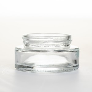 30ml Clear Glass Cream Cosmetic Jar with Bamboo Lid