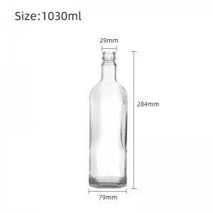 1000ml Square Glass Whiskey Bottle