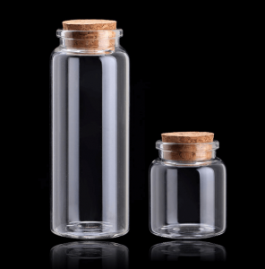 Borosilicate Small Glass Bottle with Cork Stopper for Wedding Favor