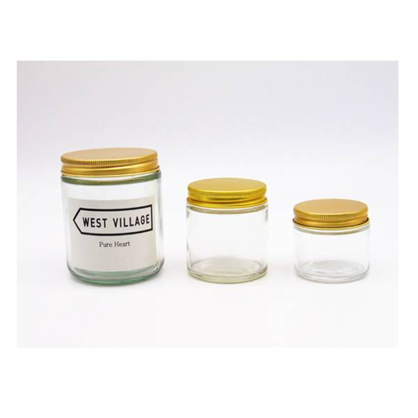 Wholesale Wide Mouth Glass Jar - MBK Packaging 4oz clear straight side glass jar with golden alumiumum lid – Menbank