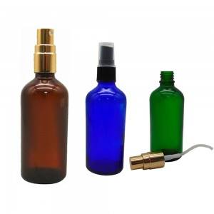 MBK 100ml Green Glass Bottle with Metal Perfum Pump factory