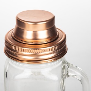 China Cheap price Glass Jar With Black Metal Lid - 304 Stainless Steel Rose Gold Mason Jar Cocktail Shaker Lid – Menbank