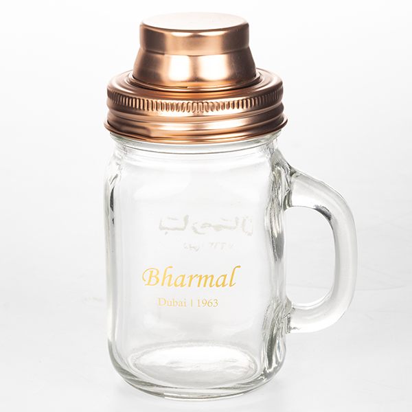 16OZ Clear Glass Mason Jar With Stainless Steel Cocktail Shaker Featured Image