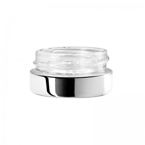 7ml Silver Low Profile Glass Jar with Silver Metal Lid