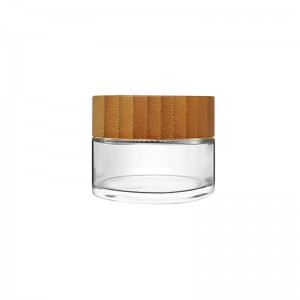 2OZ Clear Straight Sided Chilproof Glass Jar with Bamboo Lid