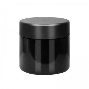 3OZ Opaque Black  Straight Sided Glass Jar with Childproof Lid