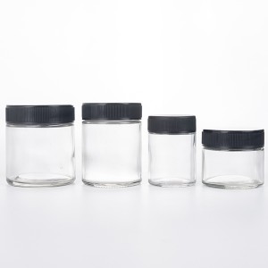 6OZ 10OZ Clear Glass Smell Proof Glass Jar with Child Resistant Lid