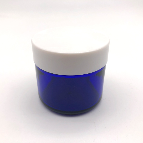 Big discounting Glass Bottle With Stopper -  MBK 60ml 2OZ Cobalt Blue Glass Jar With White ABS Plastic Lid – Menbank